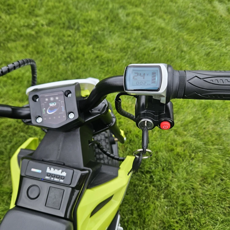 Motor Elektryczny dla Dzieci 24V Cross Enduro  Pompowane Koła  Licznik KM  Miękkie Siedzenie