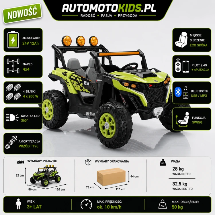 Buggy UTV 24V 4x4 dla Dzieci  4x Silnik 550  Pilot  EVA  Skórzane Siedzenie  Bluetooth 7.png