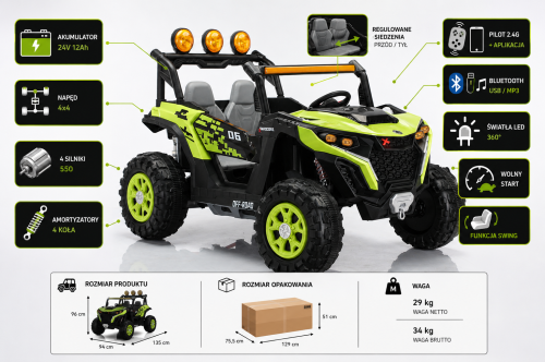 Buggy UTV 24V 4x4 dla Dzieci  4x Silnik 550  Pilot  EVA  Skórzane Siedzenie  Bluetooth 5.png
