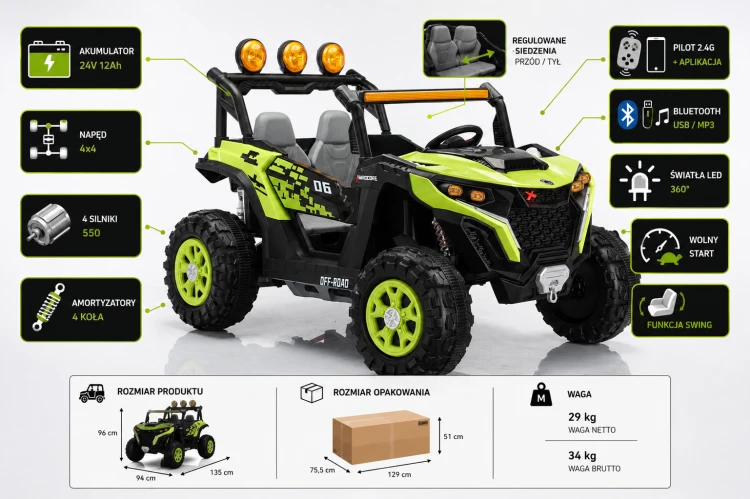 Buggy UTV 24V 4x4 dla Dzieci  4x Silnik 550  Pilot  EVA  Skórzane Siedzenie  Bluetooth 5.png