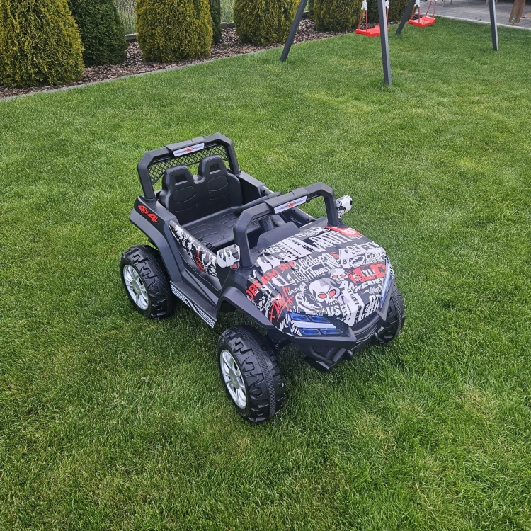 Auto Elektryczne dla Dzieci 12V 2x45W Terenowe Graffiti 4x4 – Pilot, LED, Amortyzacja